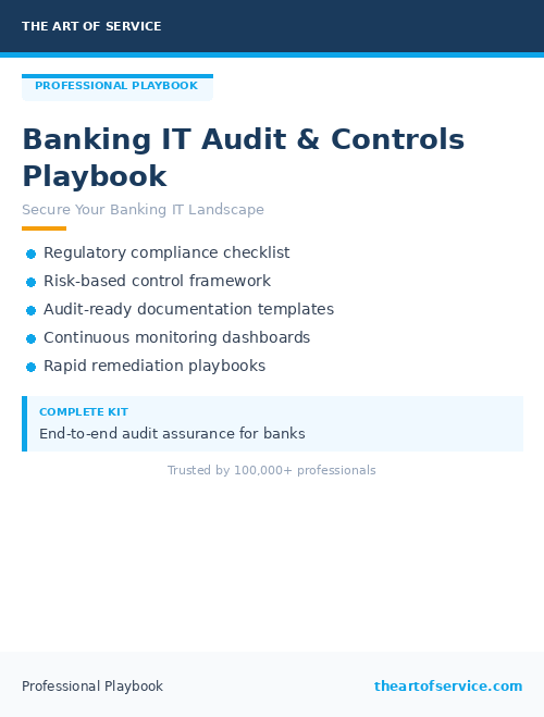 Banking IT Audit & Controls Playbook