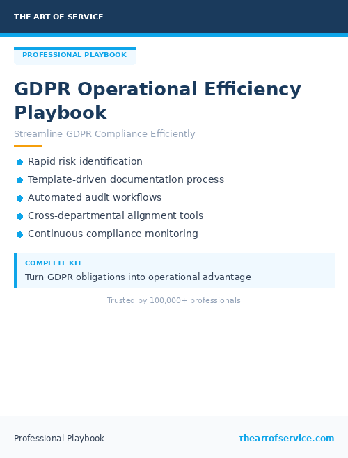 GDPR Operational Efficiency Playbook