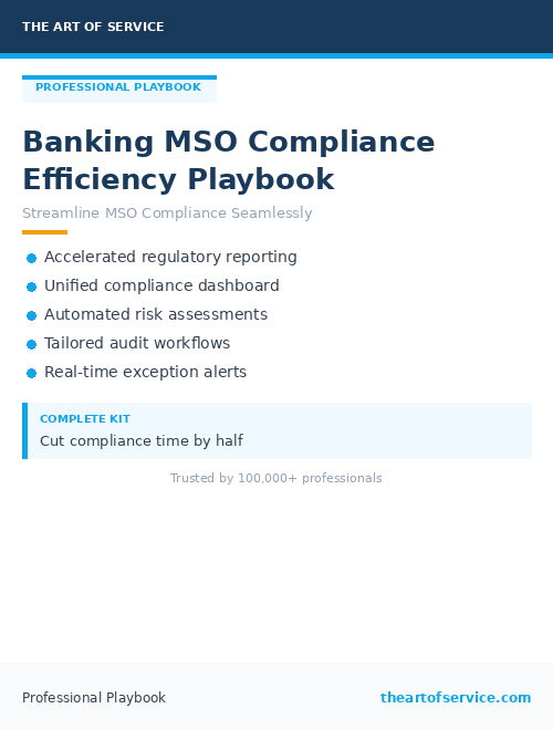 Banking MSO Compliance Efficiency Playbook