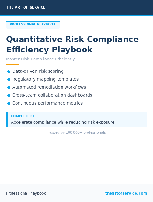 Quantitative Risk Compliance Efficiency Playbook