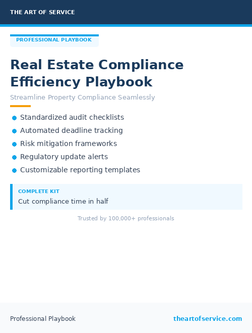 Real Estate Compliance Efficiency Playbook