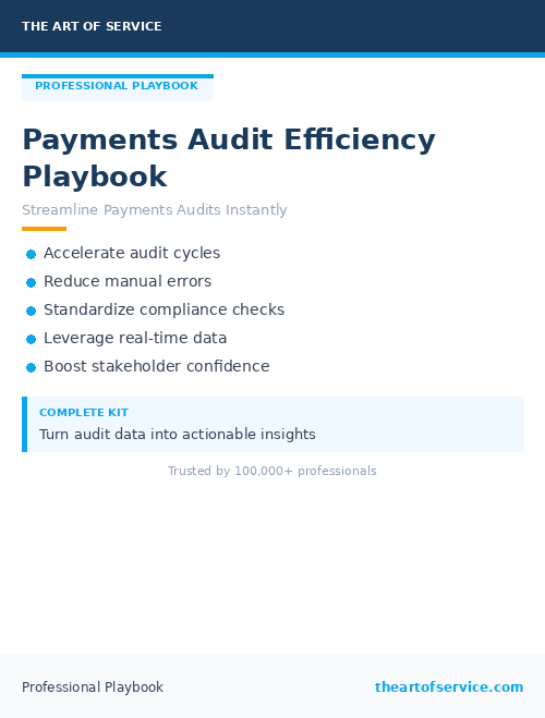 Payments Audit Efficiency Playbook