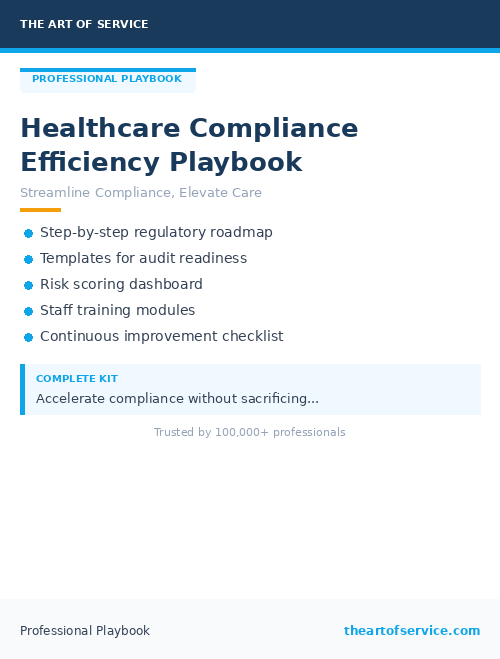 Healthcare Compliance Efficiency Playbook