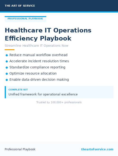 Healthcare IT Operations Efficiency Playbook