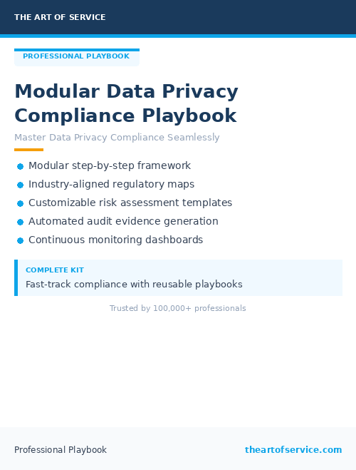 Modular Data Privacy Compliance Playbook