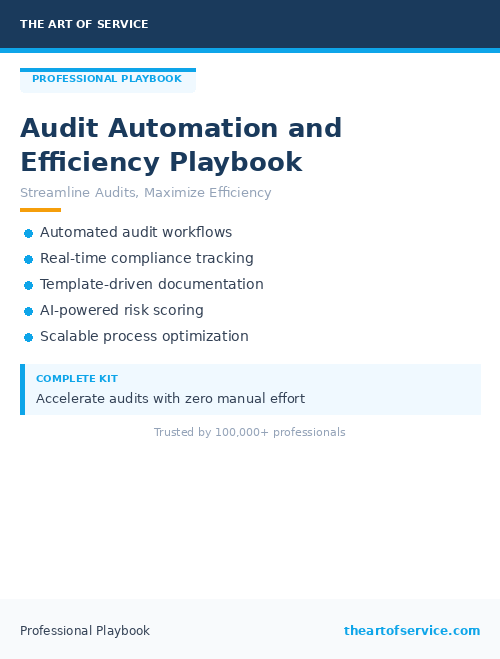 Audit Automation and Efficiency Playbook