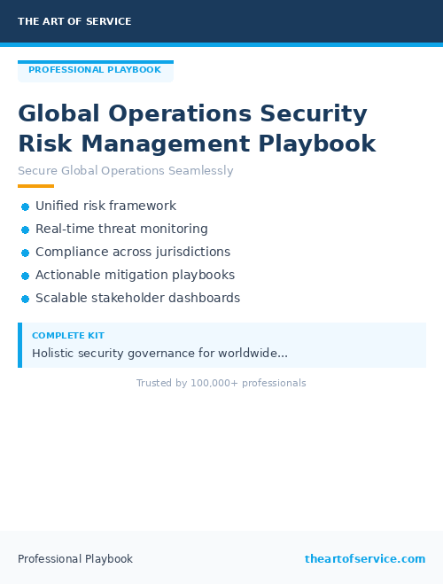 Global Operations Security Risk Management Playbook