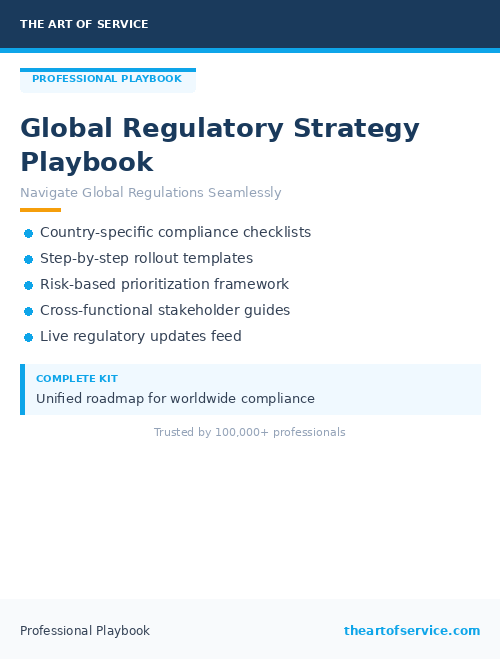 Global Regulatory Strategy Playbook
