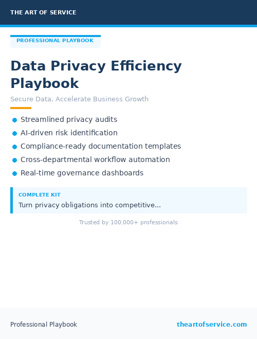 Data Privacy Efficiency Playbook