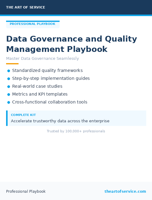 Data Governance and Quality Management Playbook