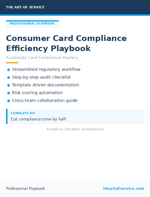 Consumer Card Compliance Efficiency Playbook