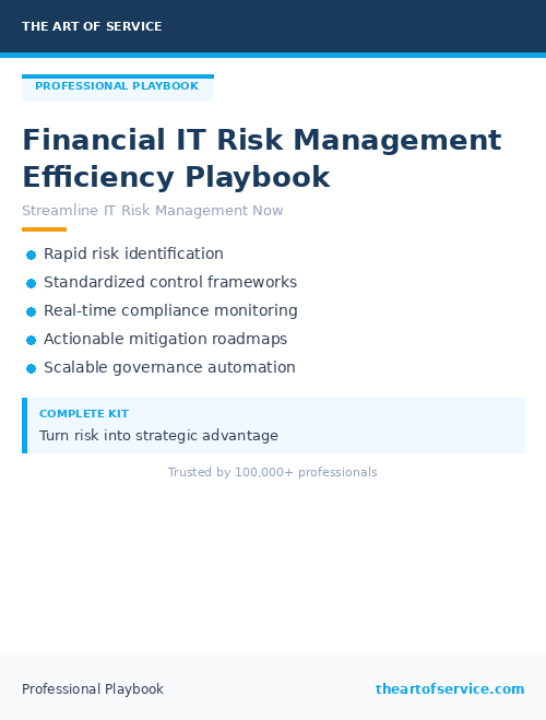 Financial IT Risk Management Efficiency Playbook
