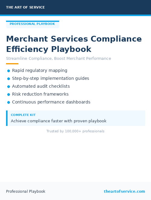 Merchant Services Compliance Efficiency Playbook