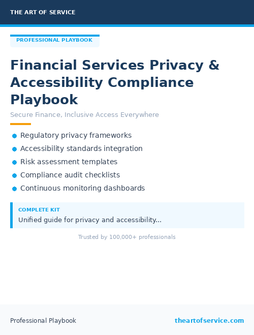 Financial Services Privacy & Accessibility Compliance Playbook
