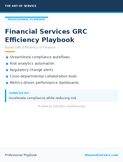 Financial Services GRC Efficiency Playbook