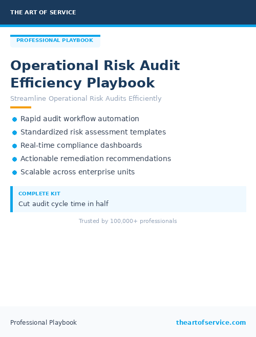 Operational Risk Audit Efficiency Playbook