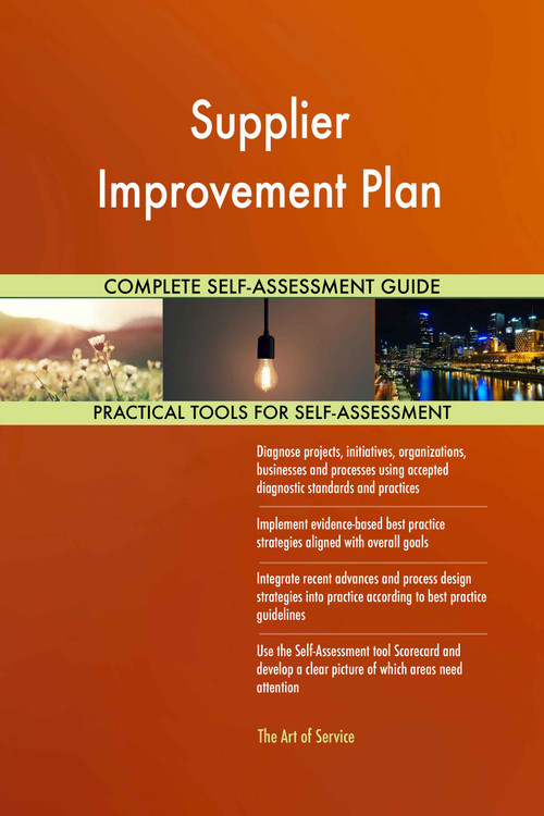 Supplier Improvement Plan Toolkit