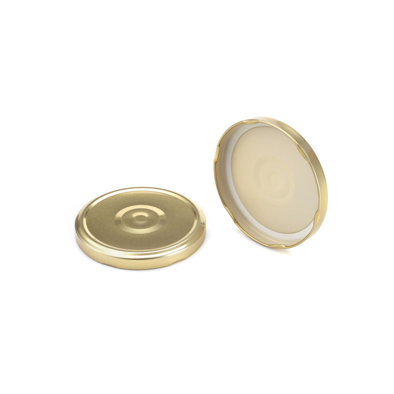 89mm Gold Metal Button Lid, Plastisol Lined Cap 3TPLG0892MY