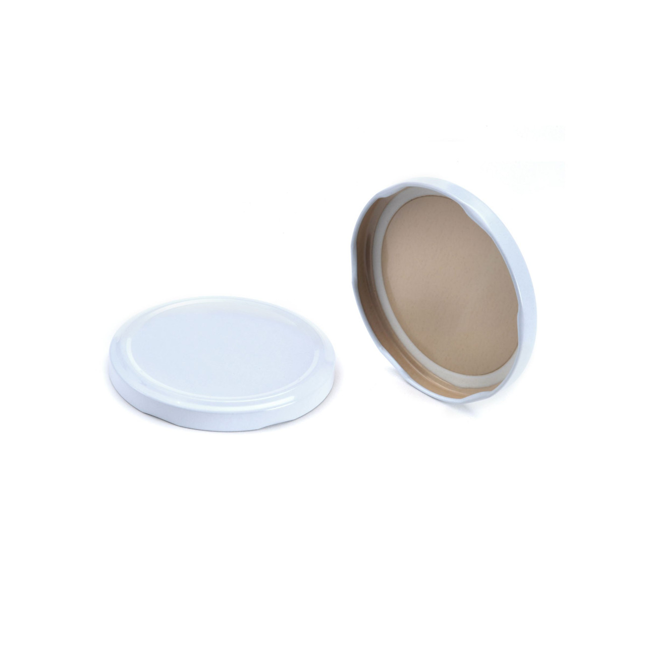 82mm T/O White Metal Plastisol Lined Cap 3TPLW0824MY