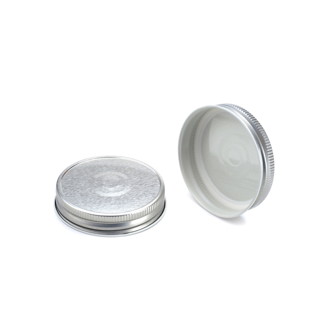 70-450 Silver Metal Button Cap, Plastisol Lined w/ White Interior 3CPLS0701PW