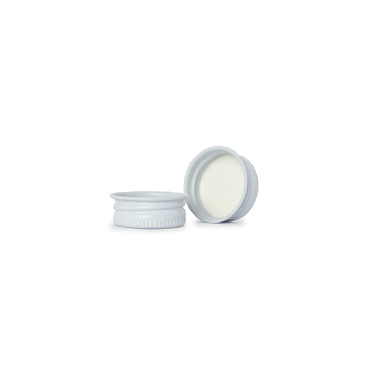 24-400 White Metal Lid, Plastisol Lined Cap 3CPLW0241PW