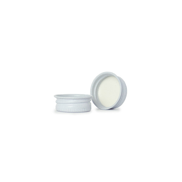 24-400 White Metal Lid, Plastisol Lined Cap 3CPLW0241PW