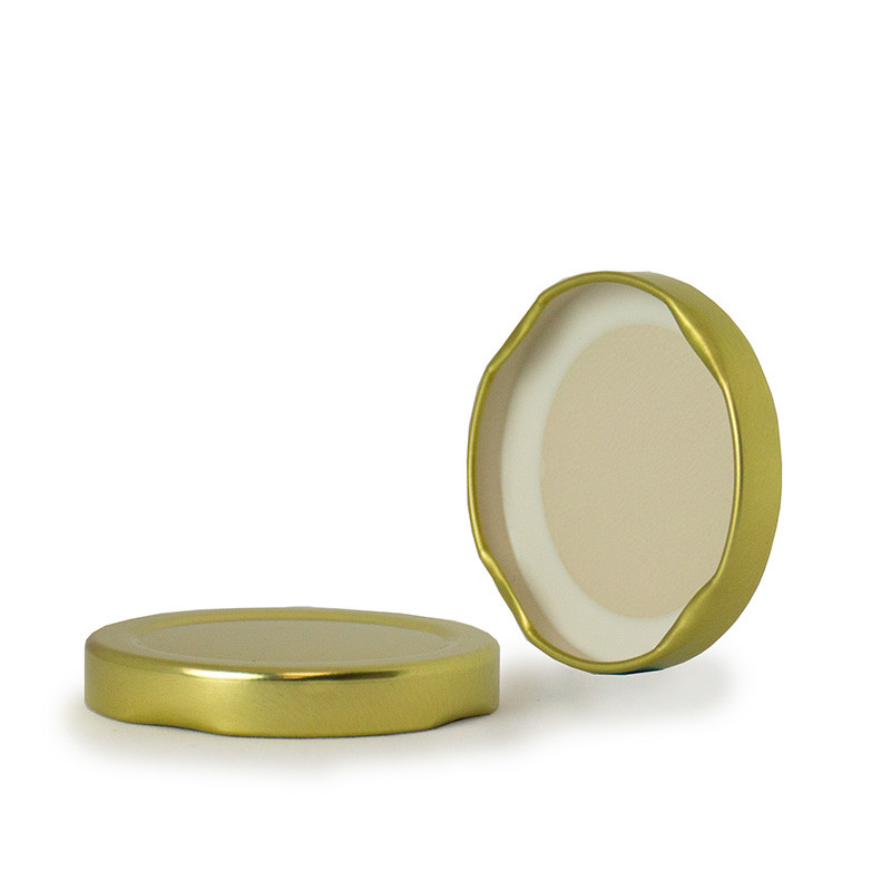 58 mm T/O Gold Metal Plastisol Lined Cap