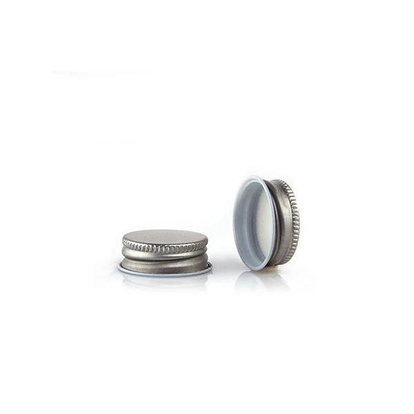 28/400 Silver Metal Lids, Plastisol Lined Cap W/ White Interior 3CPLS0282PW