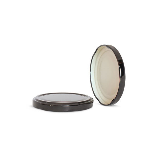 82mm T/O Black Metal Plastisol Lined Cap 3TPLB0821PW