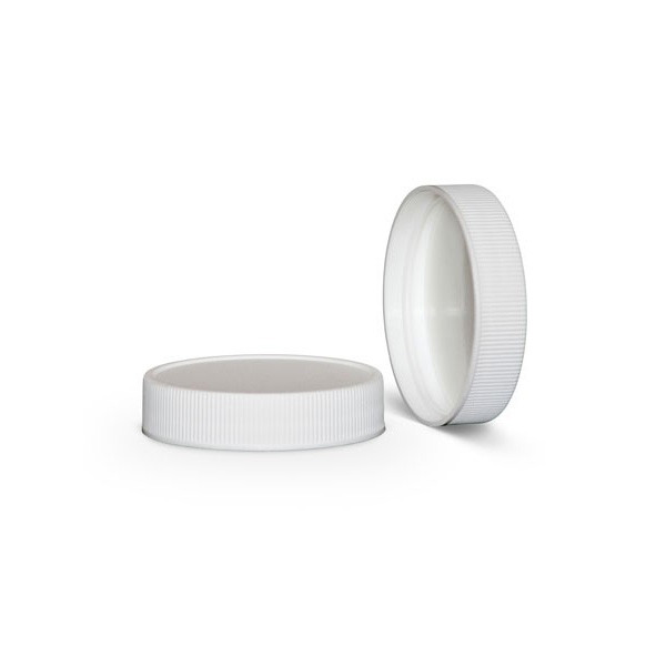 48-400 White Polypropylene RM PE Foam Lined Cap 2WP0481MR