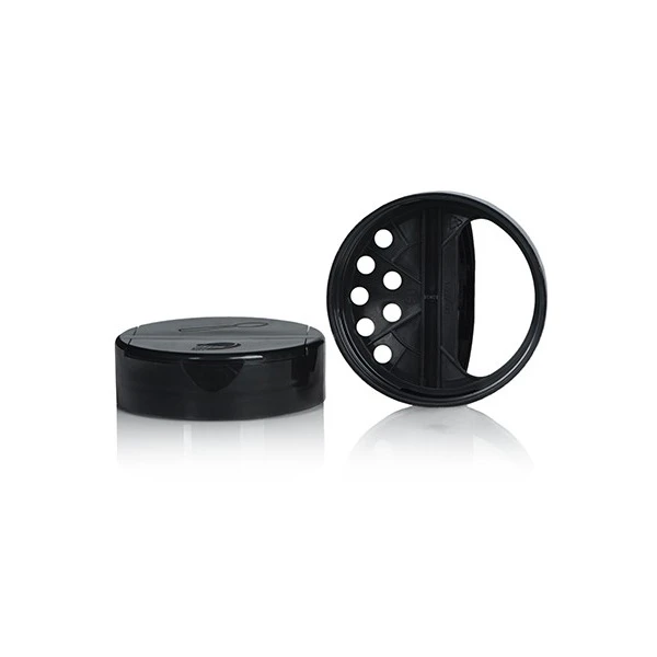 63-485 Black Dual Flap 7 Hole PS Lined Spice Cap 2DS0633WC