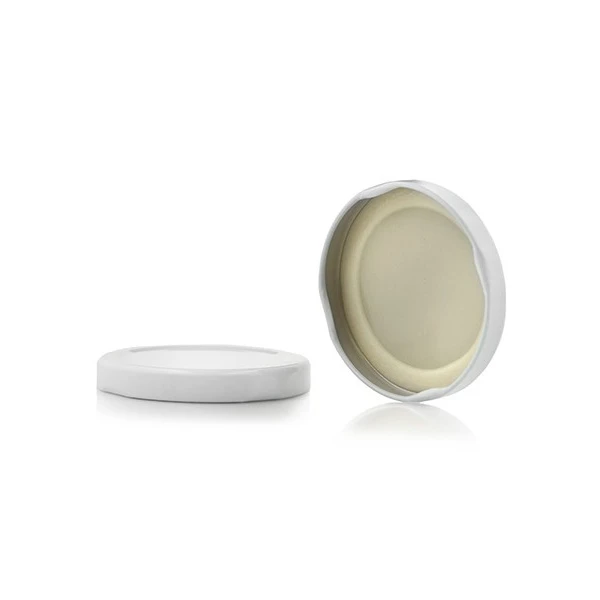 70mm T/O White Metal Plastisol Lined Cap 3TPLW0702MY