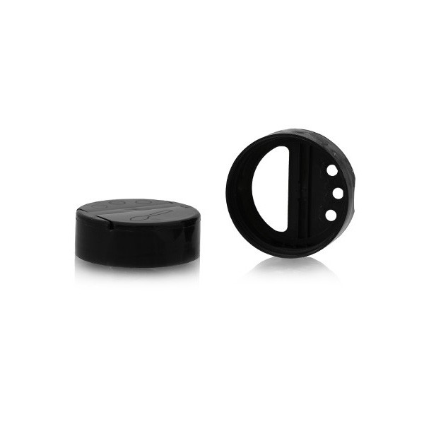 53-485 Black Dual Flap 3 Hole PS Lined Spice Cap 2DS0532WC