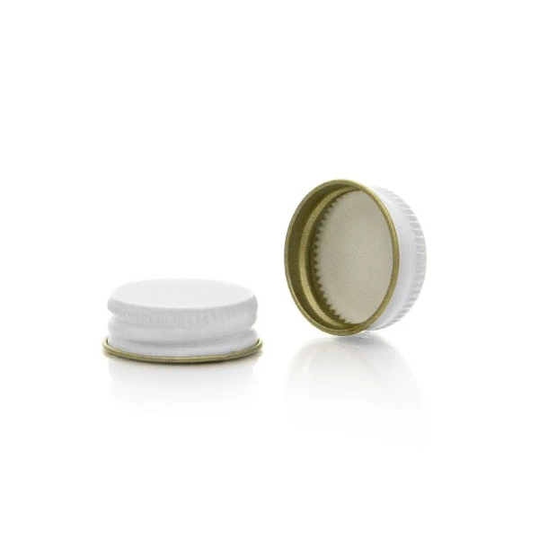 22-400 White Metal Lid, Plastisol Lined Cap 3CPLW0221KY