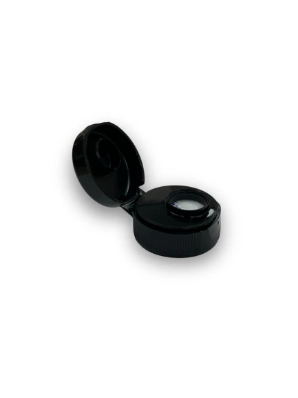 28-400 Black Flip Top Cap with Universal Heat Induction Liner 2DS02841AP