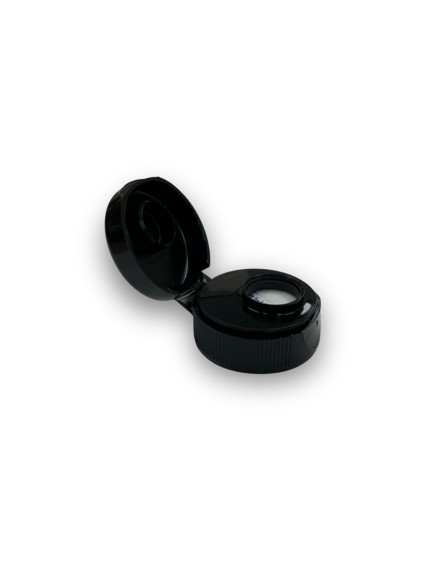 28-400 Black Flip Top Cap with Universal Heat Induction Liner 2DS02841AP