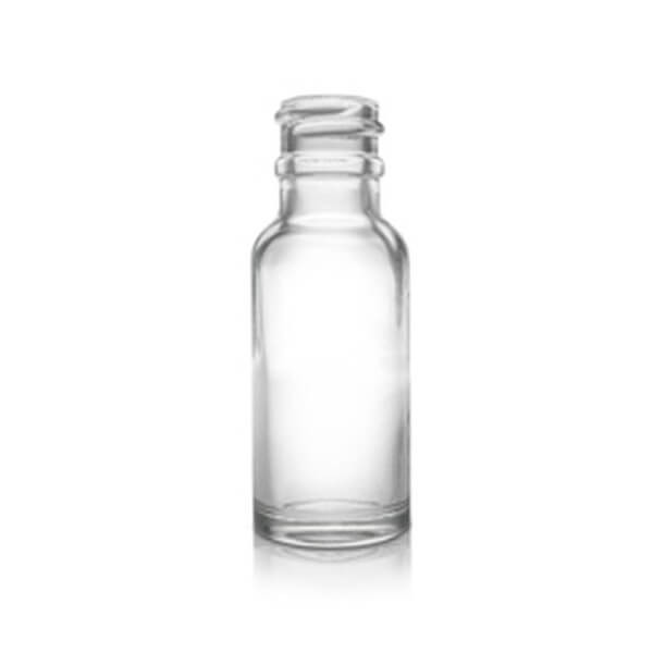 1/2 oz Clear Glass Boston Round Bottle - 18/400 Finish (Case of 24) 1BR005211