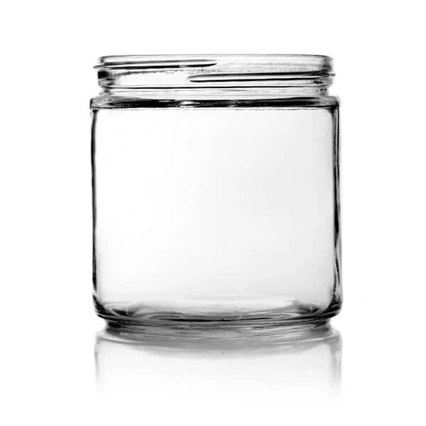 16oz Straight Sided Glass Jar - 89/400 Finish (Case of 12) 1SS161GHG