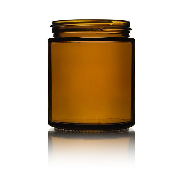 6oz Amber Straight Sided Glass Jar - 63/400 Finish (Case of 12) 1SSA062GHG