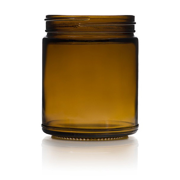 9oz Amber Straight Sided Jar - 70/400 Finish (Case of 12) 1SSA092SGC