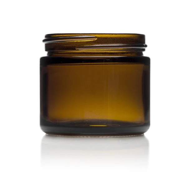 2oz Straight Sided Amber Glass Jars, 53-400 (Case of 24) 1SSA022GHG