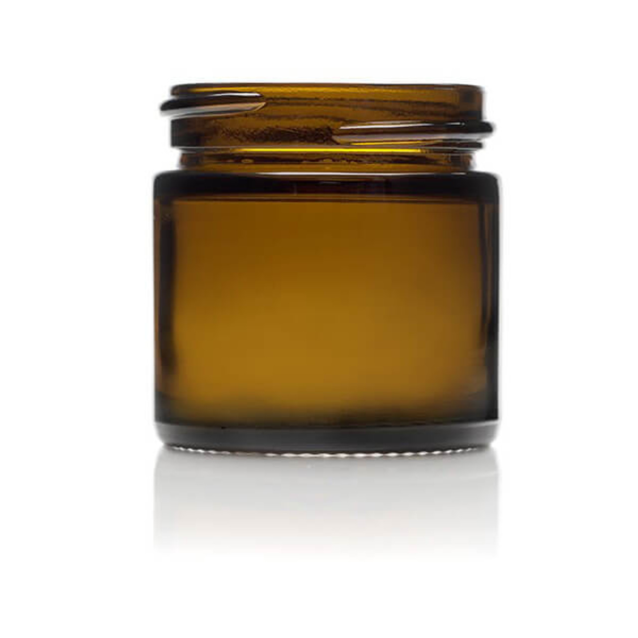 1oz Amber Straight Sided Jar - 43/400 Finish (Case of 162) 1SSA011SDEG