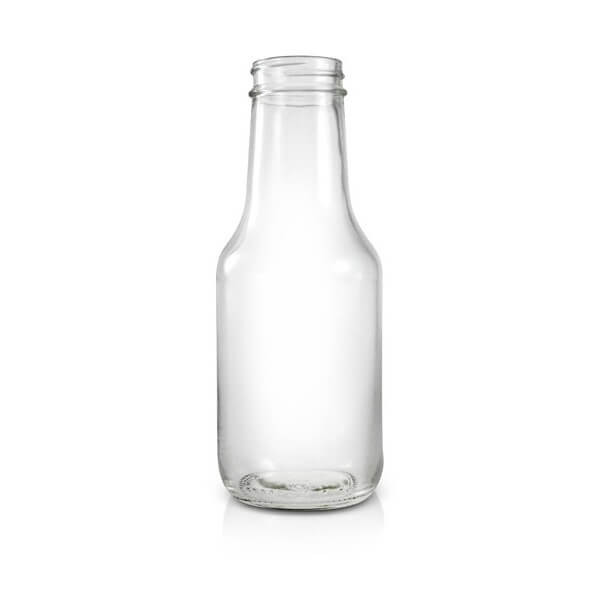10 oz Glass BBQ Sauce Bottle - 38/400 Finish (Case of 12) 1BQ101LN