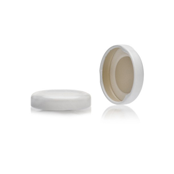 38mm T/O White Metal Plastisol Lined Cap 3TPLW0381MY