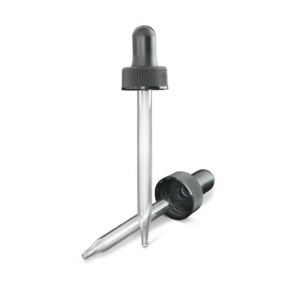 20-400 2oz Black Glass Dropper 2DP0202SPGC