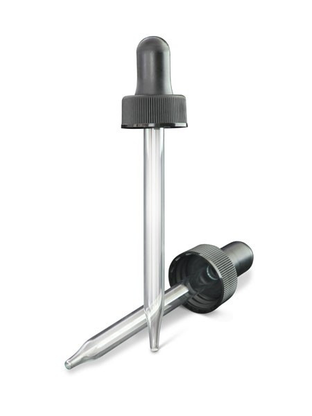 22/400 4oz Glass Dropper (For Amber) Black 2DP0221SPGC