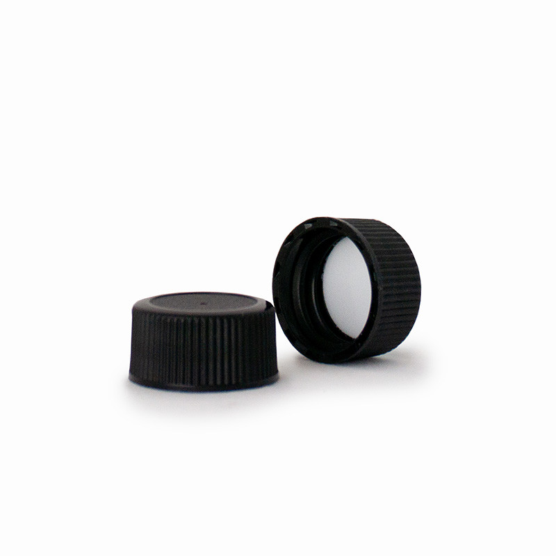 18-400 Black Polypropylene F217 Lined Cap 2BP0184AM