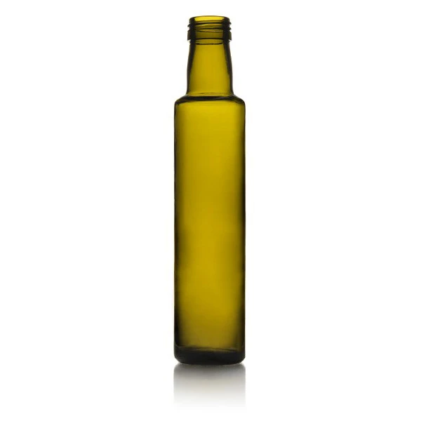 500ml Antique Green Aceite Round Olive Oil Bottle - 31.5mm Finish (Case of 12) 1ACE050031RB