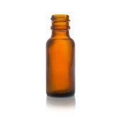 1/2oz Glass Amber Boston Round Bottle - 18/400 Finish (Case of 540) 1BR00511SPGC