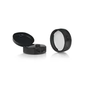 38-400 Black Ribbed Flip Top Cap PS22 Liner 2DS03814CPS